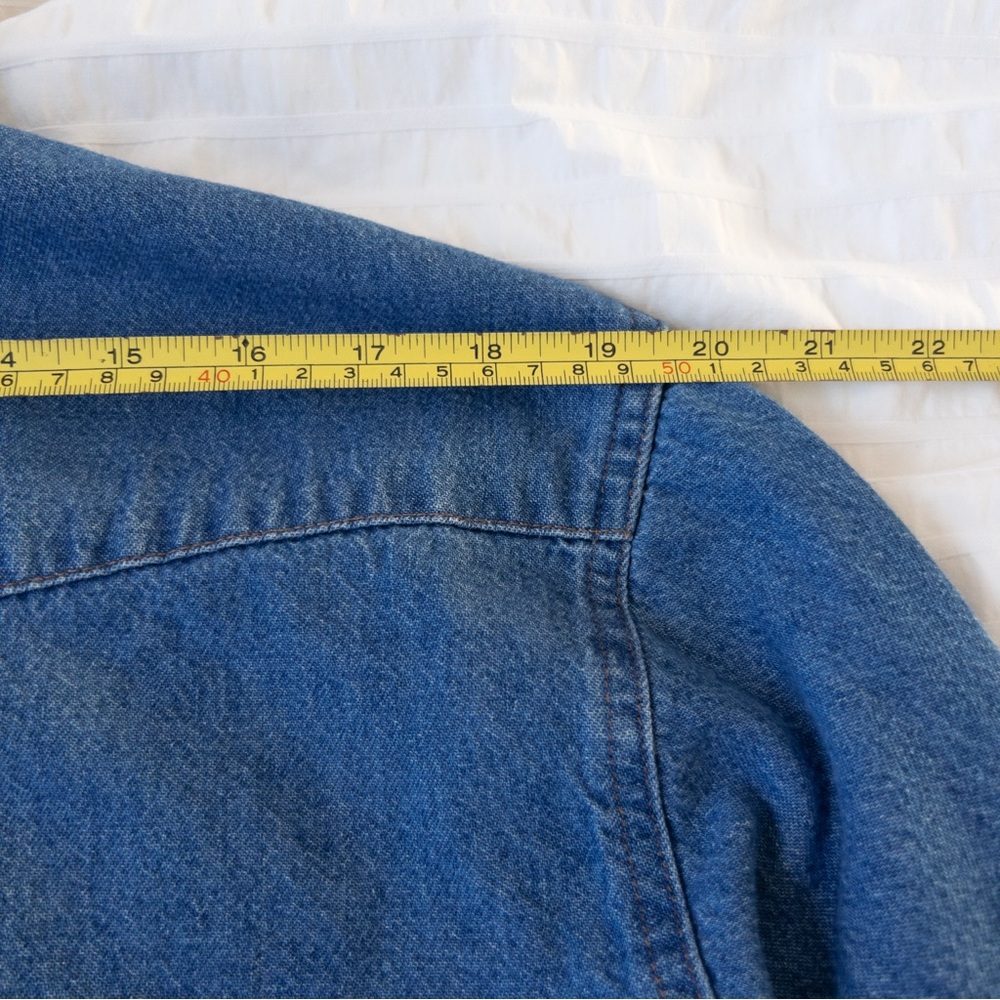 VTG Wrangler Mens Denim Western Shirt Cowboy Rodeo Pearl Snap Long Sleeves - Picture 11 of 14